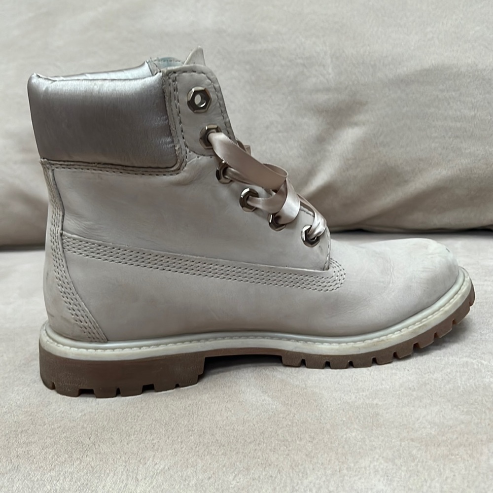 Beige Timberland boots